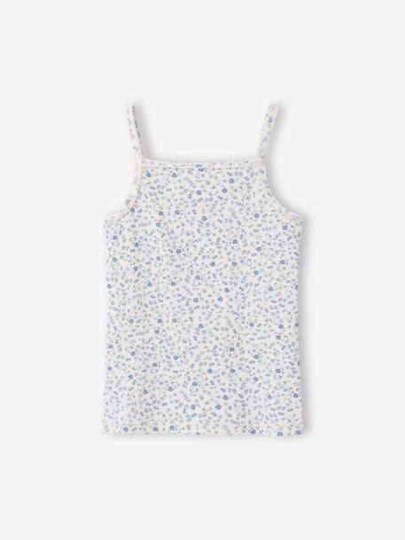 Pack of 3 ribbed tank tops for girls ecru 
