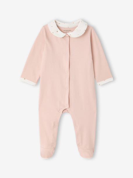 Pack of 2 organic cotton baby pyjamas rose 