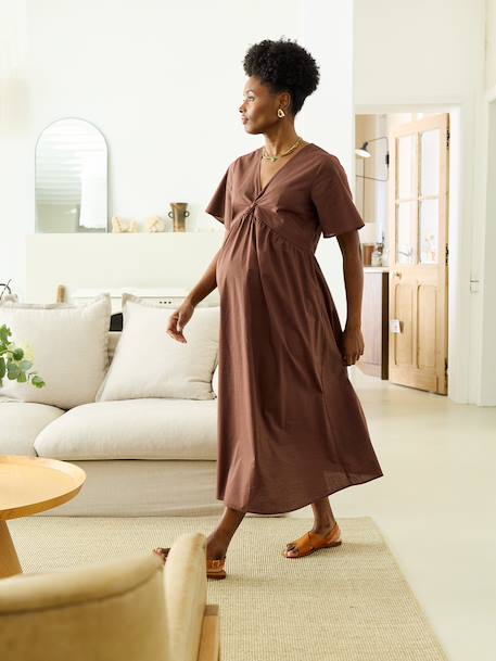 Maternity midi dress chocolate 