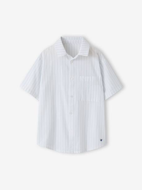 Striped short-sleeved shirt striped blue 