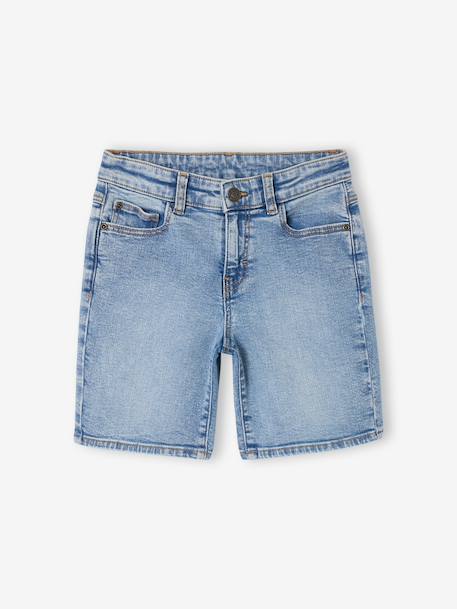 Boy's adjustable waist denim bermuda shorts double stone+stone 