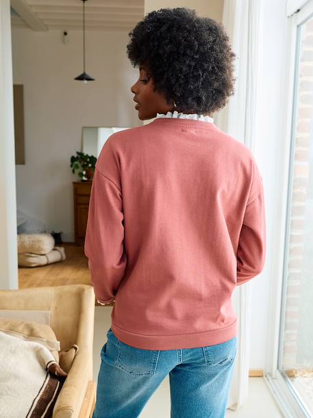 Sweatshirt for nursing clothes old rose 