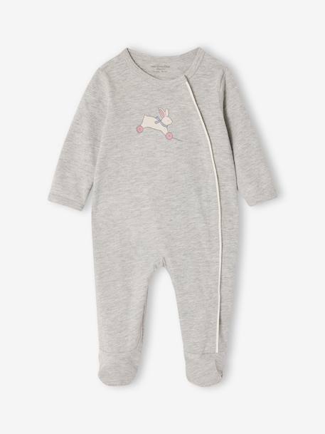 Pack of 2 newborn baby sleepsuits pyjamas marl grey 