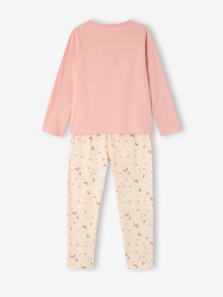 Pack of 2 girls' long-sleeved pyjamas rose 