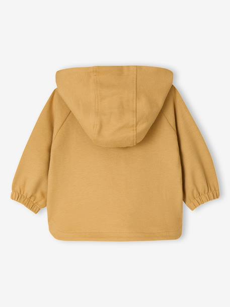 Customisable hooded cardigan for babies yellow 