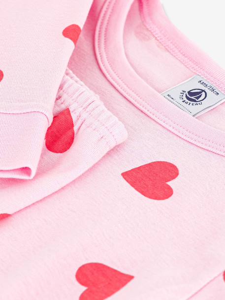 Pyjamas for children with hearts PETIT BATEAU rose 