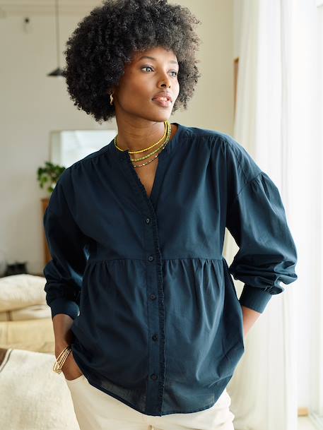 Loose-fitting nursing shirt black 