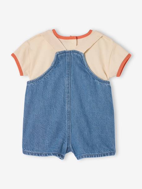 Set T-shirt dungaree for babies stone 
