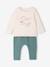 Top & Fleece Trouser Combo for Babies BROWN MEDIUM SOLID+peacock blue 