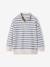 Boy's zipped high neck sweatshirt striped blue 