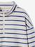 Boy's zipped high neck sweatshirt striped blue 