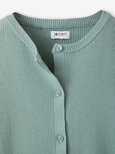 Girl's cardigan navy blue+sage green 
