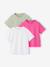 Pack of 3 Plain T-Shirts for Girls ecru+pale pink 