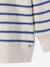 Boy's zipped high neck sweatshirt striped blue 