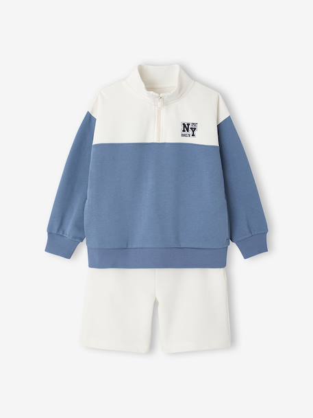 Boys' short sweatshirt set medium blue 
