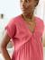Long maternity and nursing dress grey blue+rose 