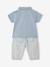 Boys' polo shirt and trouser set striped blue 