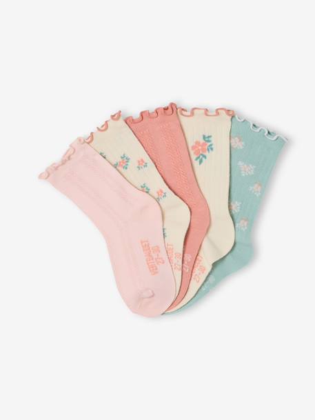 Pack of 5 girls socks apricot 