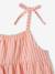 Baby girl's organic cotton dress with braces beige+striped pink 