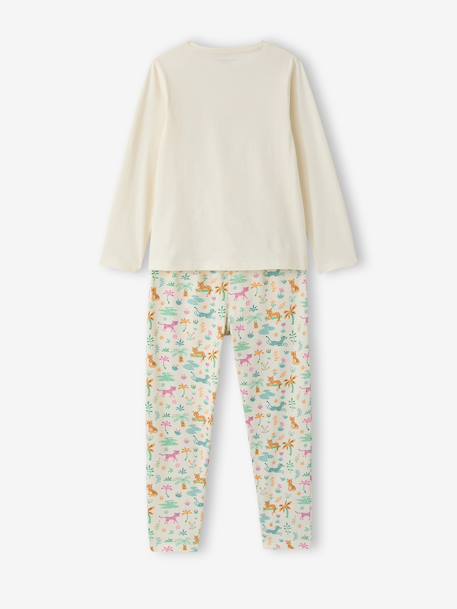 Pack of 2 girls' short-sleeved short pyjamas ecru 
