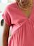 Long maternity and nursing dress grey blue+rose 