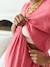 Long maternity and nursing dress grey blue+rose 