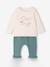 Top & Fleece Trouser Combo for Babies BROWN MEDIUM SOLID+peacock blue 