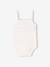 Pack of 3 girls' organic cotton bodysuit with braces ecru 