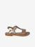 Leather Sandals for Girls, Designed for Autonomy 6467+brown+printed brown+turquoise 