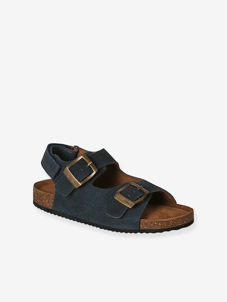 Boys' leather buckle sandals blue 