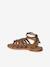 Leather gladiator sandals with buckles for girls camel 