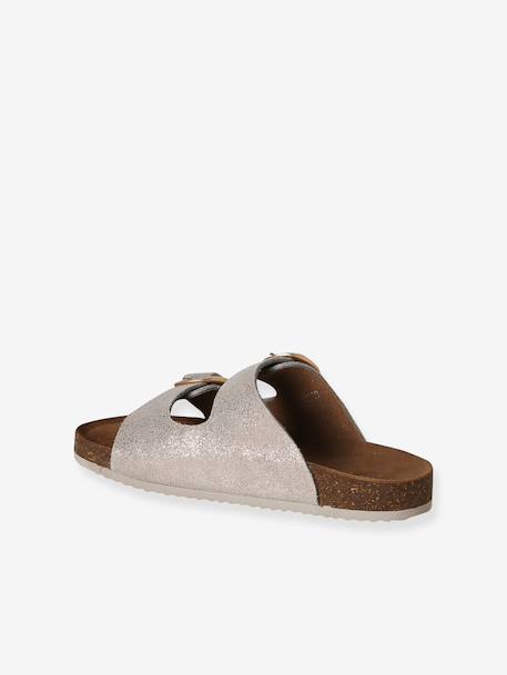 Leather buckle sandals gold 