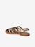Leather strap sandals for children gold 