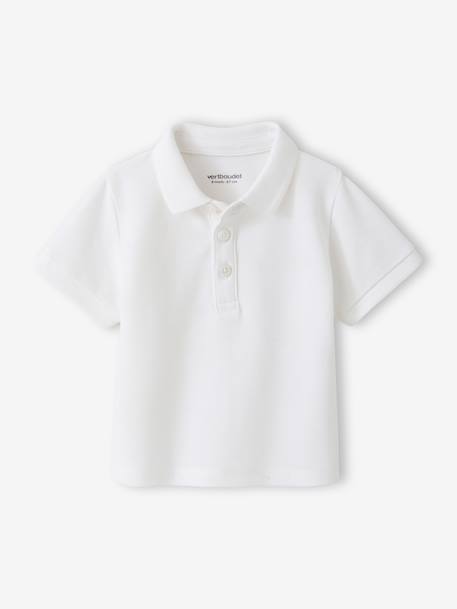 Short-sleeved customisable baby polo shirt white 