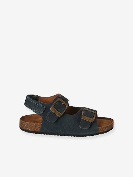 Boys' leather buckle sandals blue 