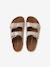 Leather buckle sandals gold 