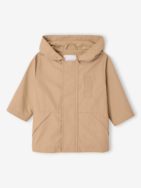 Parka with hood for babies pecan nut 