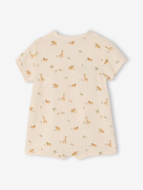 Customisable organic cotton playsuit ecru 