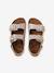 Leather buckle sandals gold 