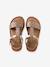 Leather Sandals for Girls, Designed for Autonomy 6467+brown+printed brown+turquoise 