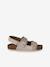 Leather buckle sandals gold 