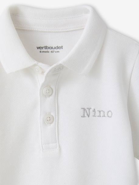 Short-sleeved customisable baby polo shirt white 