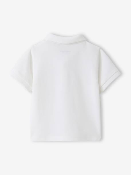 Short-sleeved customisable baby polo shirt white 