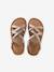 Girls' leather braided sandals gold 