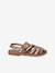 Leather strap sandals for children gold 