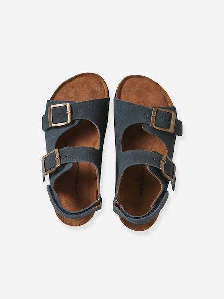 Boys' leather buckle sandals blue 
