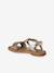Leather Sandals for Girls, Designed for Autonomy 6467+brown+printed brown+turquoise 