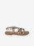 Girls' leather braided sandals gold 