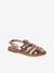 Leather strap sandals for children gold 