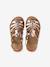Leather strap sandals for children gold 